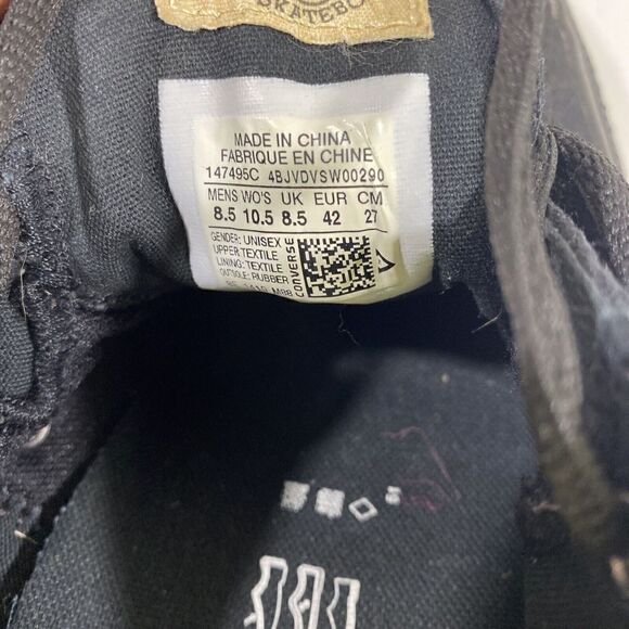 Converse With Lunarlon Triple Black Chuck Taylor All Star Size Mens 8.5 - Picture 12 of 14